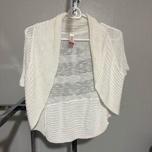 No Boundaries Cream Open-Front Shrug